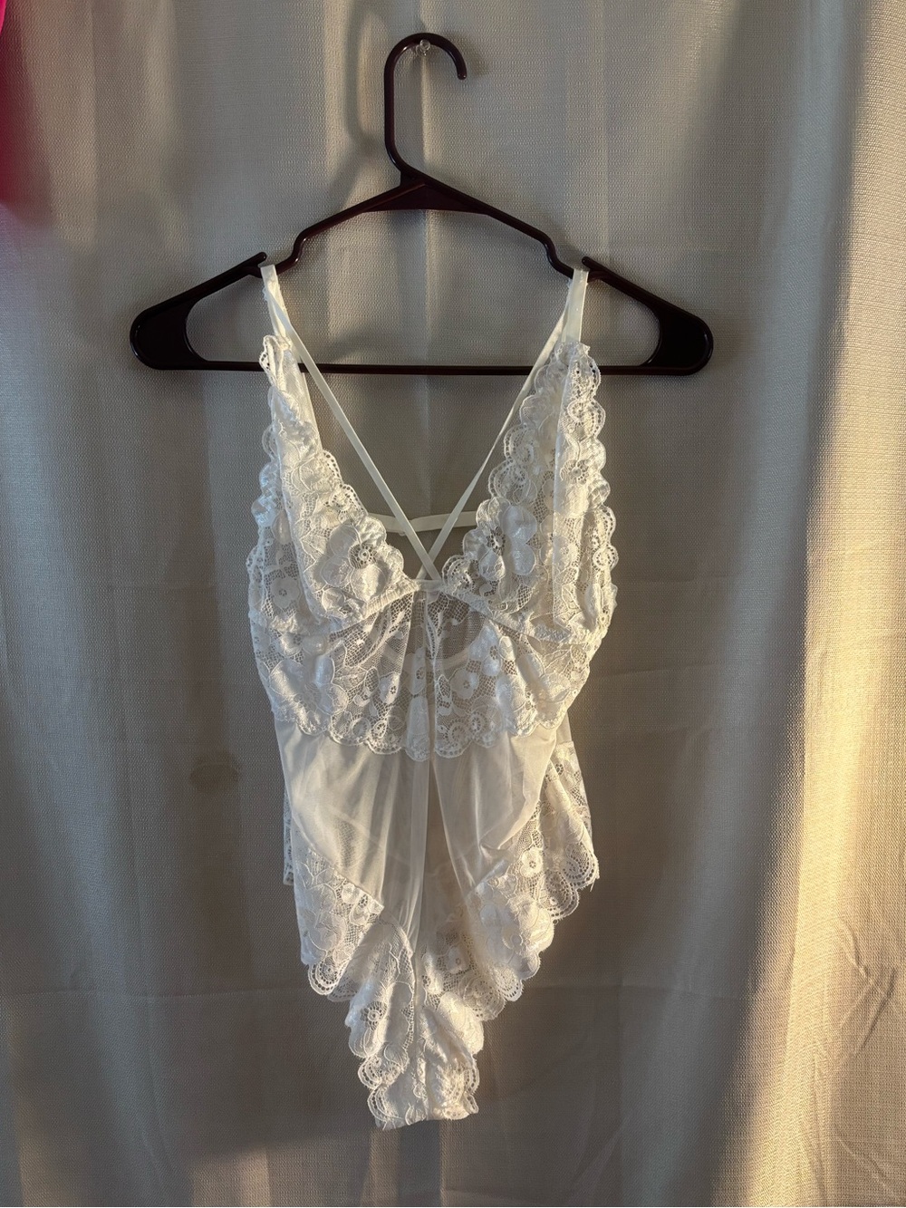 White Lace Teddy Bodysuit